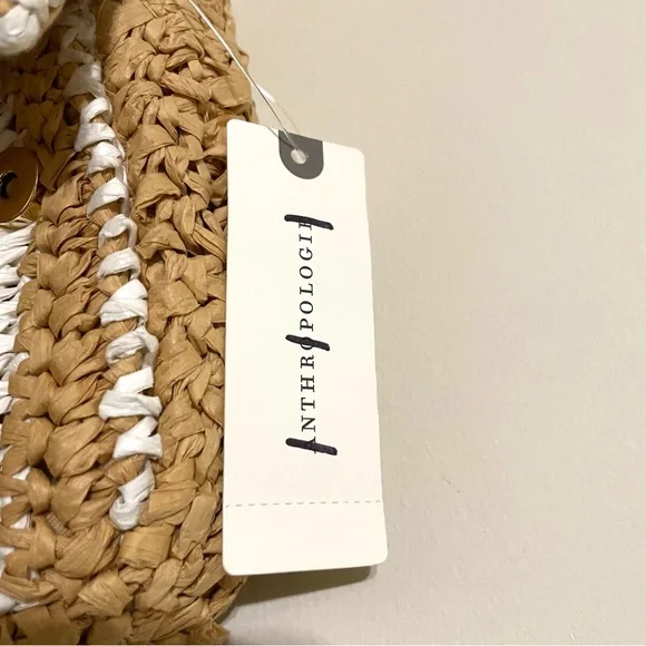 Anthropologie Striped Raffia Shoulder Bag - Picture 6 of 12